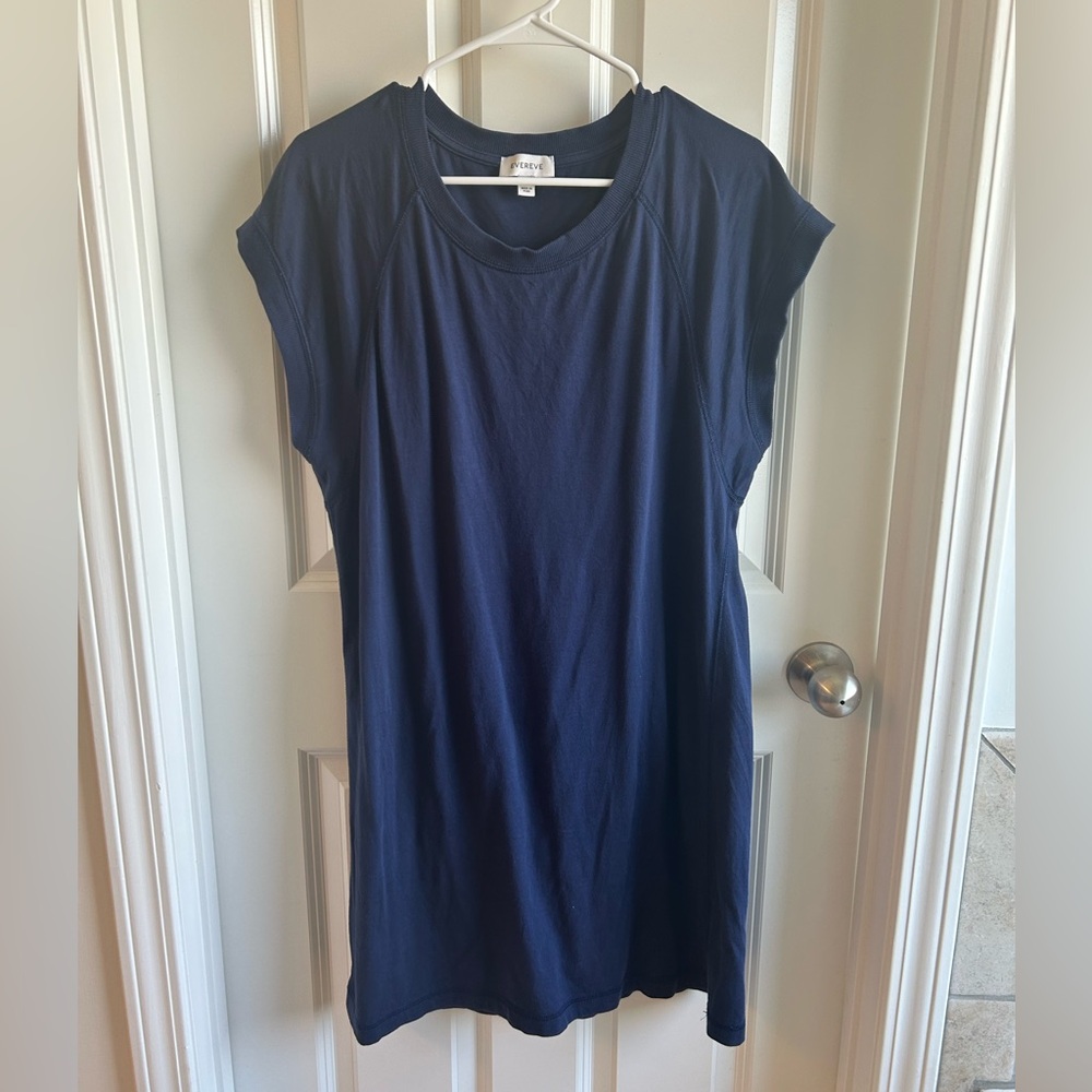 Evereve Nora Navy Cap-Sleeve Shift Dress - Large - Picture 4 of 5